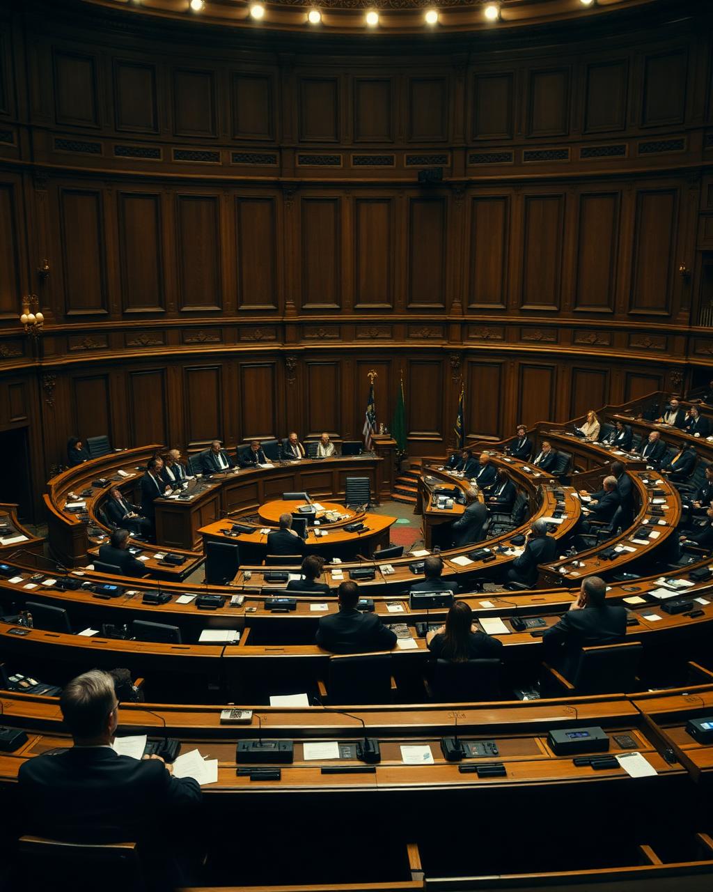 Plenário de assembleia legislativa em sessão